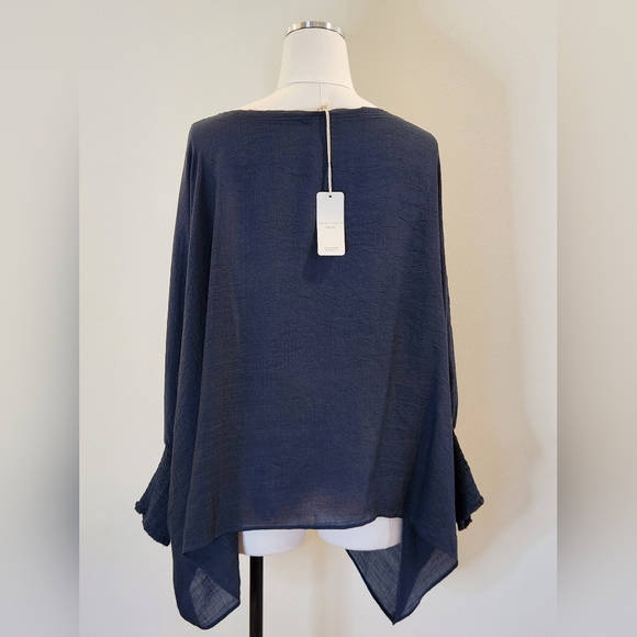 NWT || GRADE & GATHER || blue size medium/ large, boxy, dolman sleeves - Picture 5 of 5
